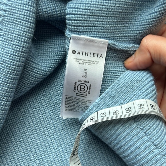 Athleta Hanover Tunic Sweater Size XL Light Blue Pullover S Wool Blend - Picture 8 of 10